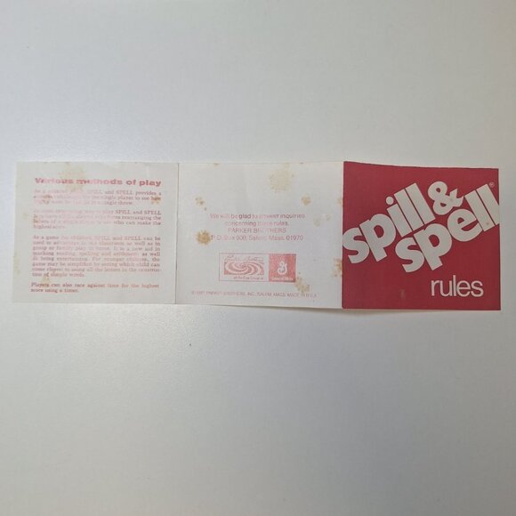 Spill & Spell Parker Brothers Replacement Parts Rules Shaker Cup Tray Pieces - Picture 3 of 5